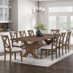 NEW Lathan Dining Table With 8 Chairs 