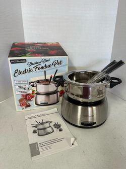 New Nostalgia Stainless Steel Electric Fondue Pot