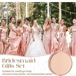Rose Gold Compact Mirrors 1X/2X Magnifying (10pcs ) Wedding Bridesmaids Gift
