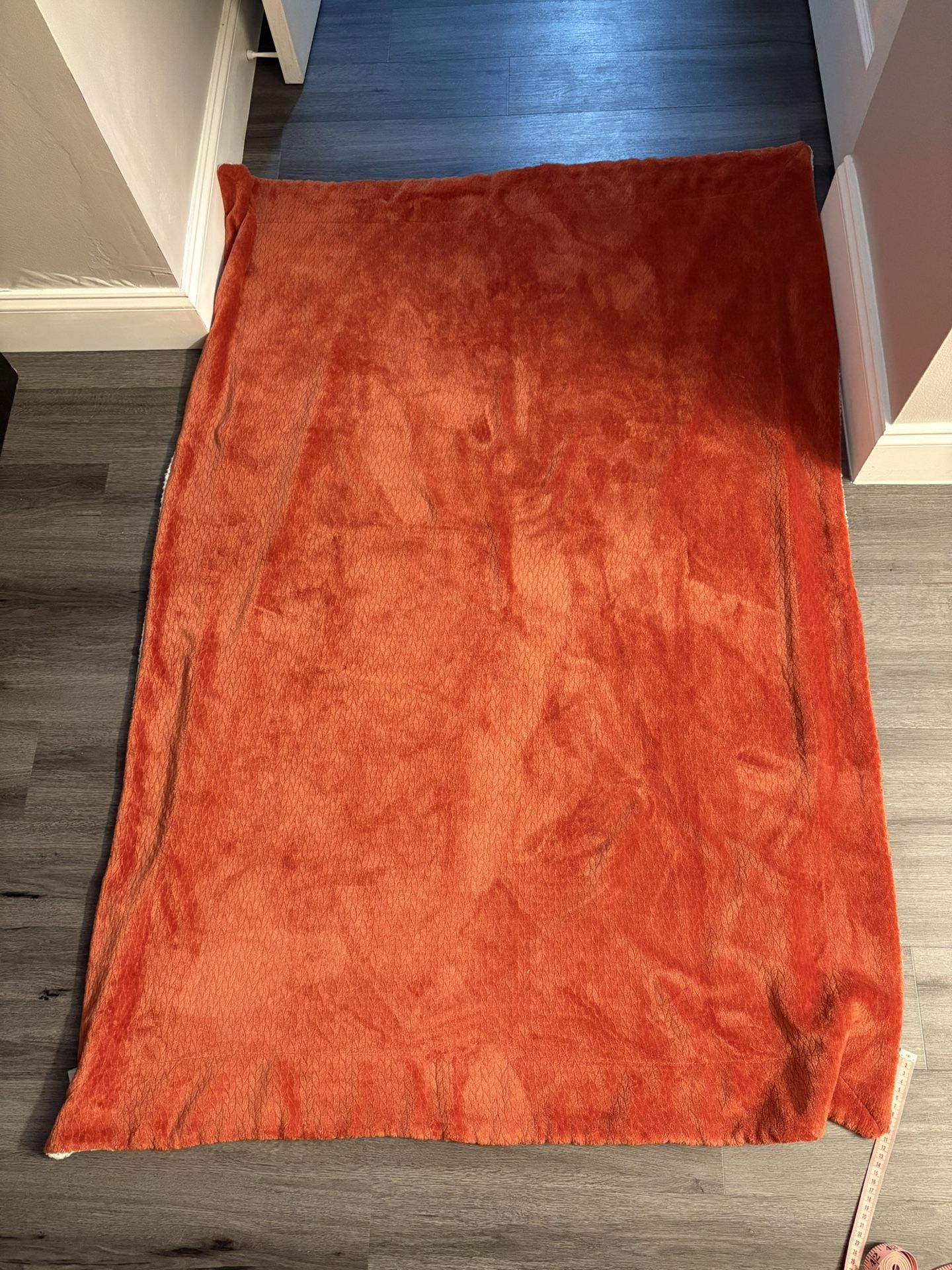 Soft and cozy burnt orange blanket
