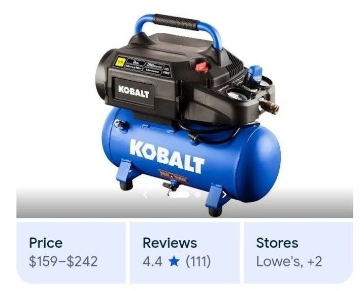 Kobalt 3gal. Portable Air Compressor 