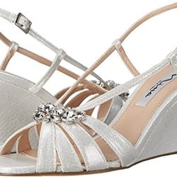 **Brand New** Nina Women's Viani Wedge Sandal-Size 9 Silver