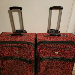 Ricardo Beverly Hills Luggage Savannah 29 Inch 2-Compartment 4 Spinner Wheels, Upright, Ruby Leopard, Large (2) Available 