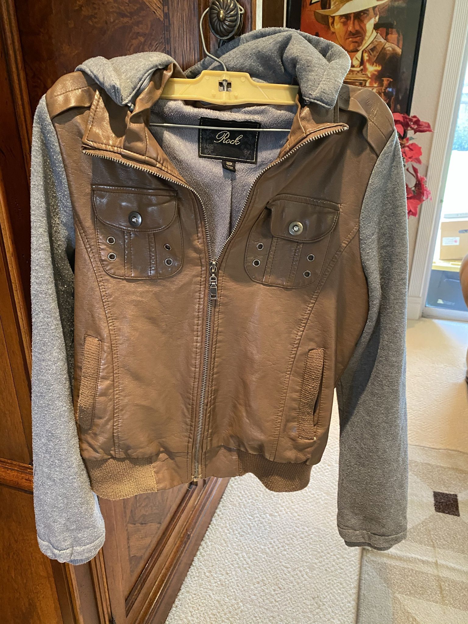 Boys/men’s Leather Style Sweatshirt Size Medium