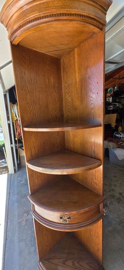 Ethan Allen Solid Oak corner book case