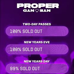 1 2-day Proper NYE ticket 