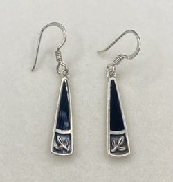 Vintage Onyx 925 Earrings 