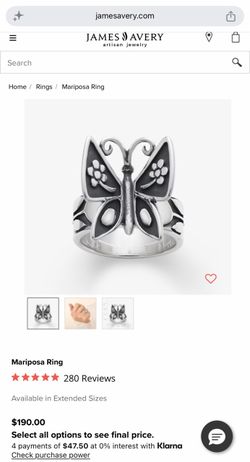 James Avery - Mariposa ring.