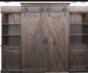 Barn Door Entertainment Center, Farm style Barn Door Entertainment Center, Farmstyle