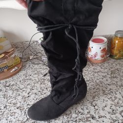 Black Sued Boots
