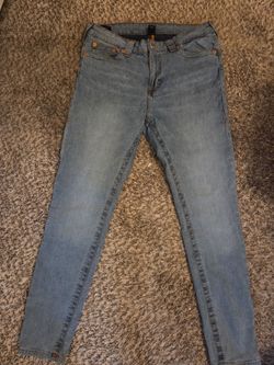 TRUE RELIGION Jennie Curvy Mid-Rise Skinny Jeans in Medium Wash Size 34