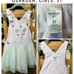 OshKosh Baby Unicorn Glitter Jumper Dress Overalls, Pink, Size 3T