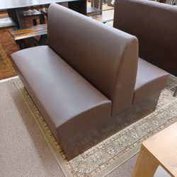 Back To Back Brown Wood Base Booth Seating