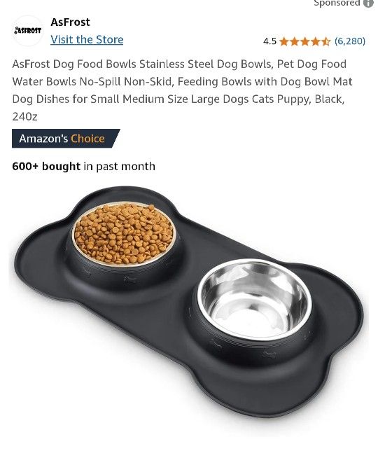 New Pet Bowls And Rubber Mat In Plastic. SEE Photos. Cash Pickup Only