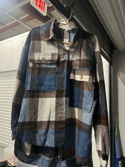 Plaid Flannel Shacket Button-Up Jacket