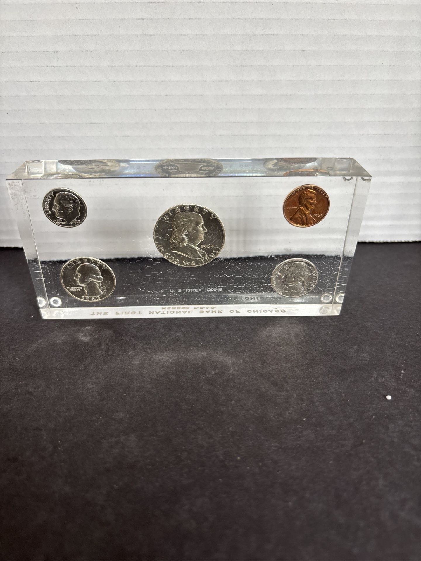 FIRST NATIONAL BANK OF CHICAGO PAPERWEIGHT