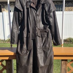 Full Length Men’s Leather Coat (M)