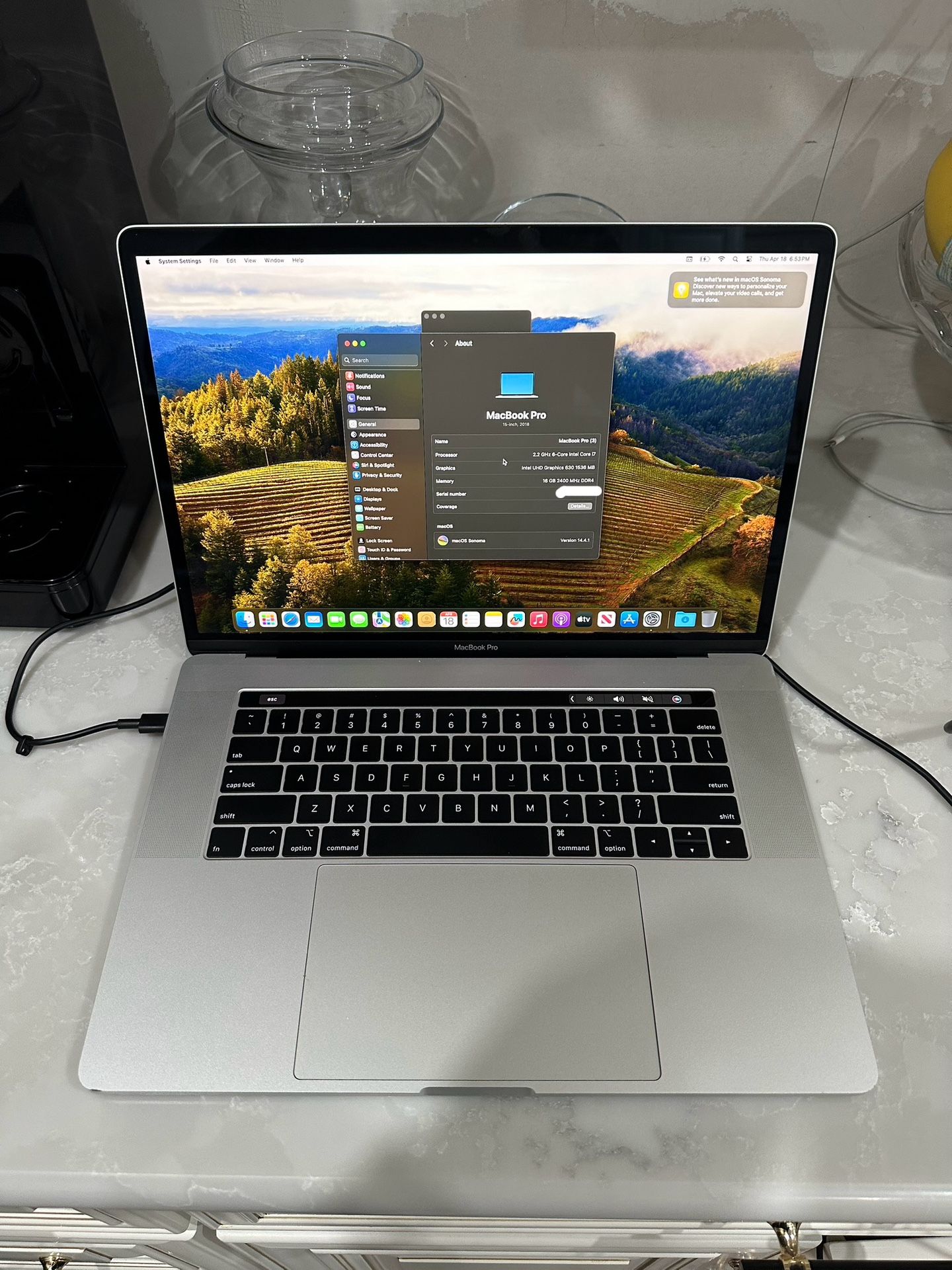 MacBook Pro 2018 15in h