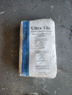Ultra tile thinset. 50lb bag. Grey.
