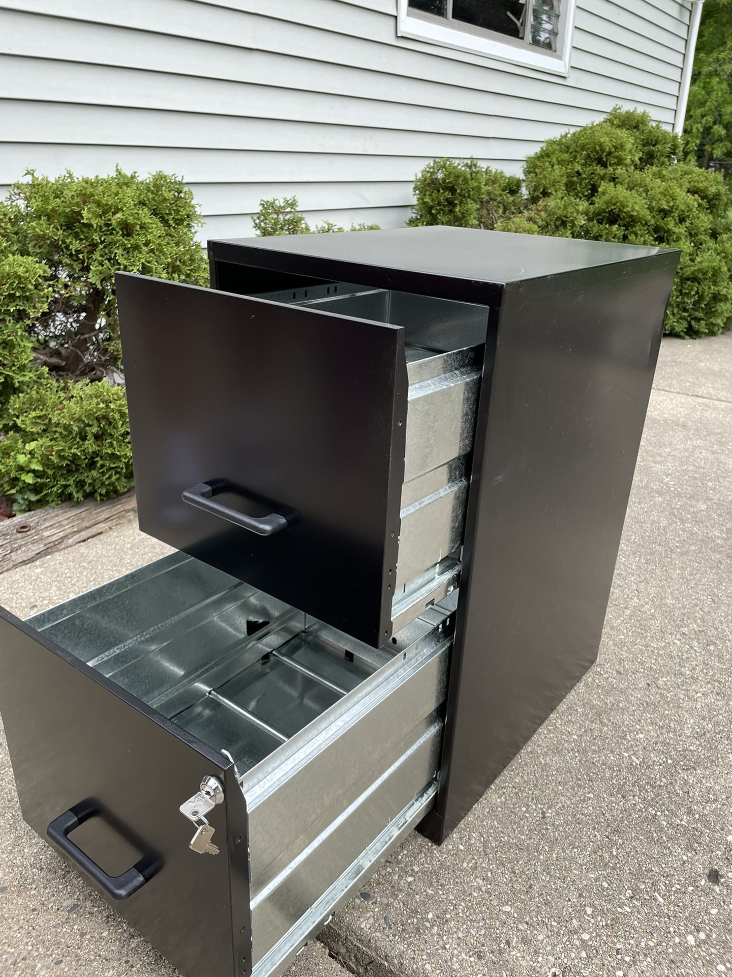 Vertical 2-Drawer Metal Filing Cabinet - Black