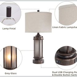 Airampdon  Set Of 2  Farmhouse Table  Lamps 