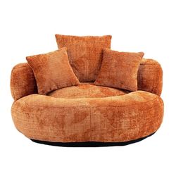 Creative Bean Bag Sofa Chair, High Back Bean Bag Chair with Three Pillows, Soft Reading Chair, Suitable for Bedroom, Living Room, Office (Orange)