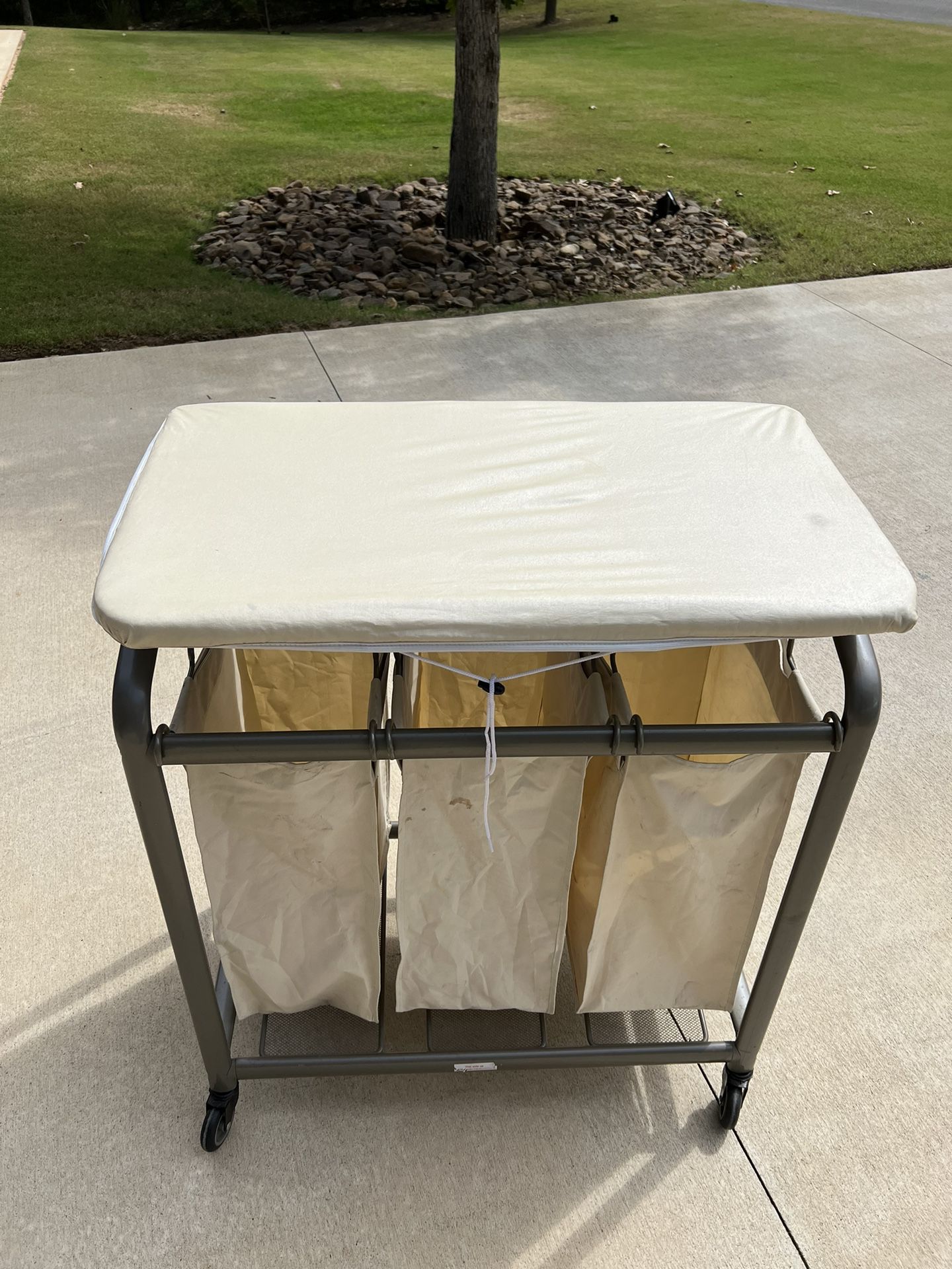 Rolling Laundry Sorter with Ironing Board
