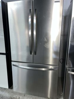 Frigidaire - 36 in. Wide 28.8 Cu. Ft. French Door Standard-Depth Refrigerator with Internal Water Dispenser - Smudge Proof Stainless Steel.