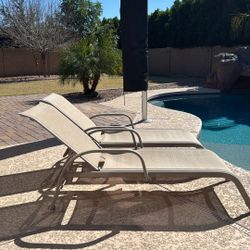 Commercial Sunbrella Chaise Lounge On Wheels