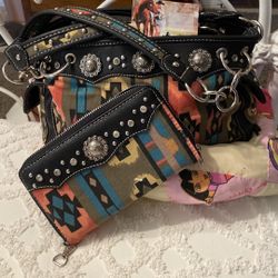 Western Hand Bag In Perfect Condition With Matching Wallet