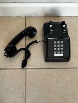 Vintage ITT Touch Tone Dial Desk Phone - Black HEARTS