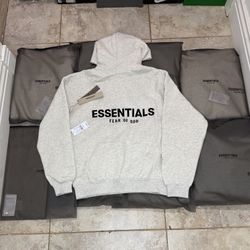 ESSENTIALS Light Oatmeal Hoodie XS, S 