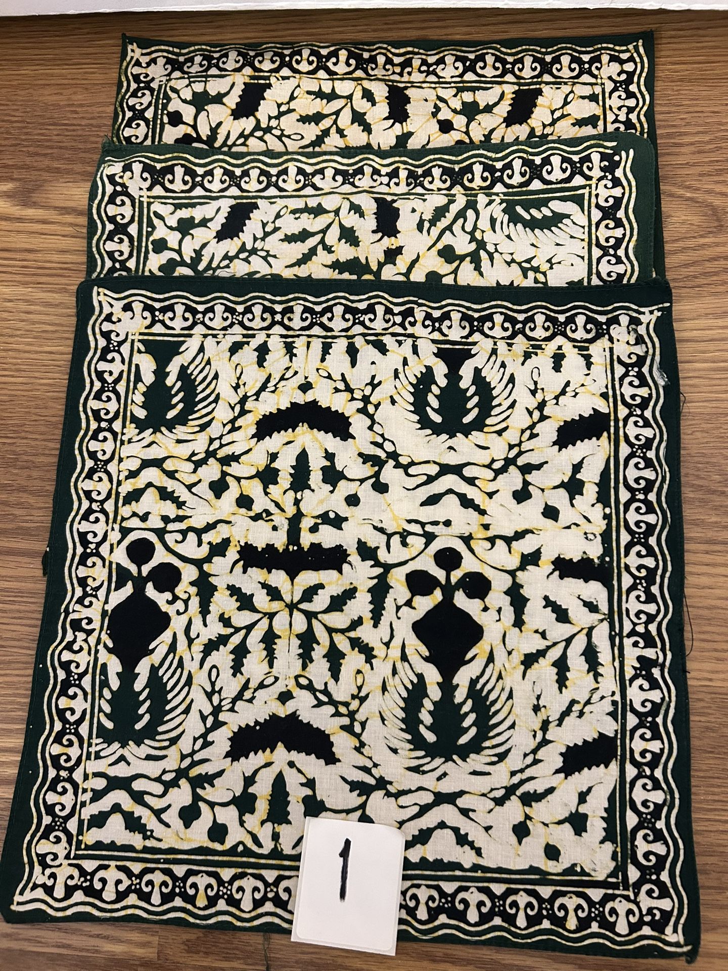 Vintage Indonesian Batik Handkerchiefs/Napkins