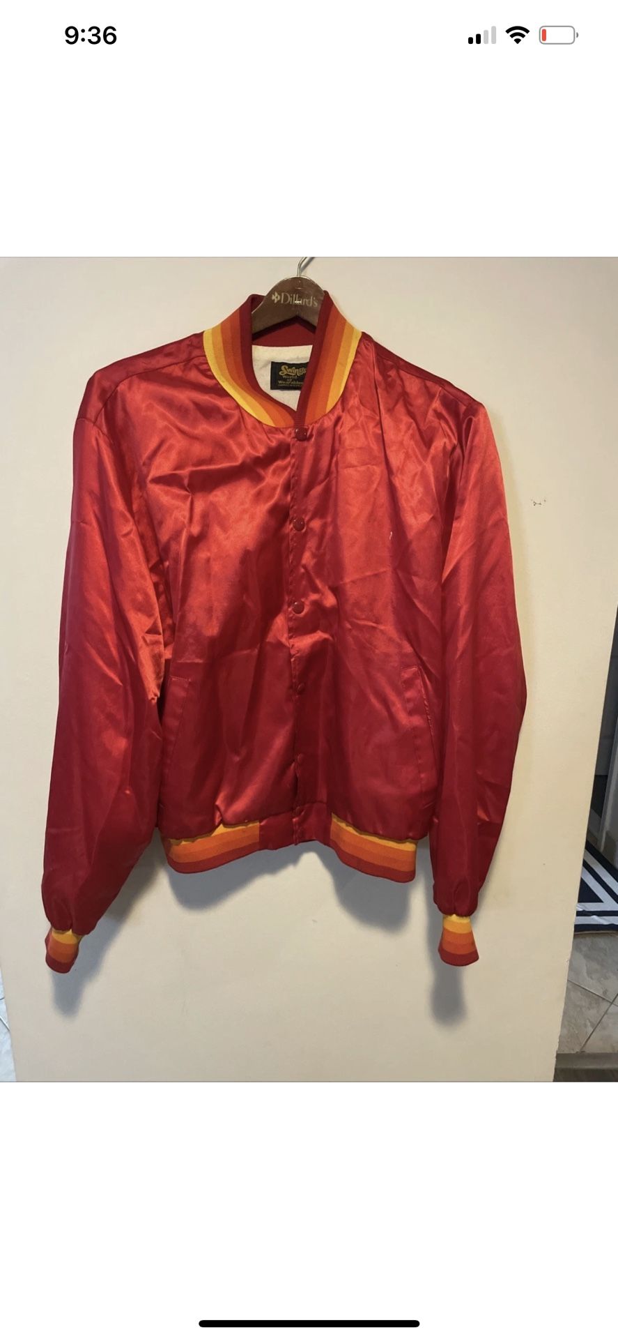 VINTAGE RARE SWINGSTER RED NYLON JACKET MEN'S SZ X-LARGE