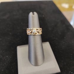 14k Diamond Ring,Sz 4.5