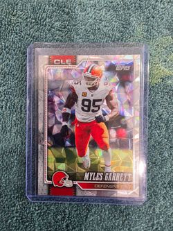 Myles Garrett Topps Cracked Ice Parallel Football Card