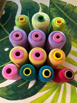 Large Thread Spools Assorted Colors Set of 13