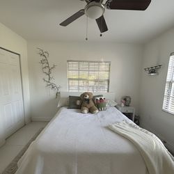 White Queen Storage Bed frame + Mattress