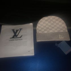 Louis Vuitton Grey And White  Beanie