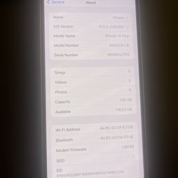 iPhone 14 Plus 128 gb  spectrum only crack back . 