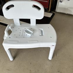 Universal Tub Transfer Bench, Bath Seat with Backrest