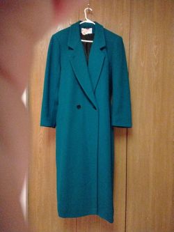 Beautiful Jade Full Length Wool Coat
