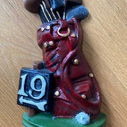 Cast Iron Doorstop Vintage Golf Golfer Doorstop Bag Clubs 19th Hole