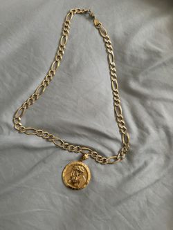 10k Heavy Necklace And Charm