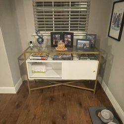 Modern White Accent Table With Storage 