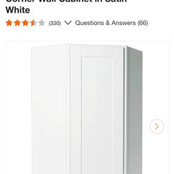 Corner wall cabinet shaker