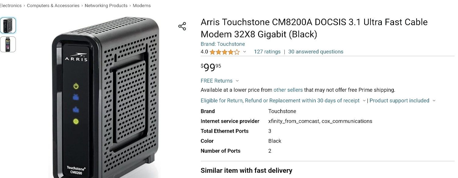ARRIS Touchstone CM8200A Modem