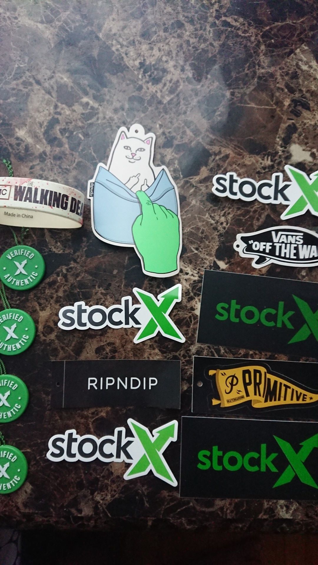 Stickers and stockx tags