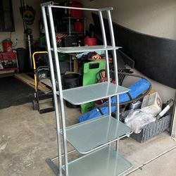 Glass Table And Book Shelf