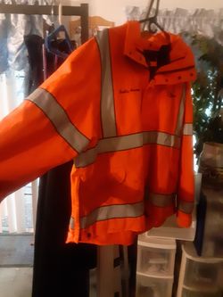 Heavy duty florescent rain coat 2x